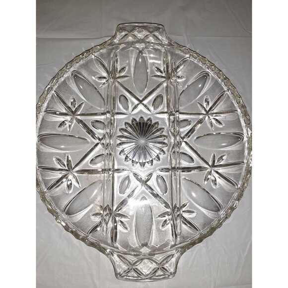 Vintage Anchor Hocking Crown & Olive 9.5 In. Round Relish Tray W/Box - Picture 2 of 9